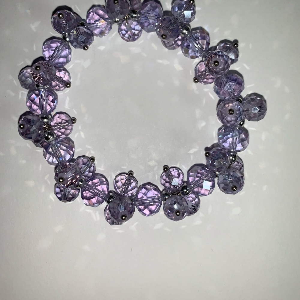 SOLD OUT..Amethyst Swarovski Crystal  bracelet - Picture 4 of 4
